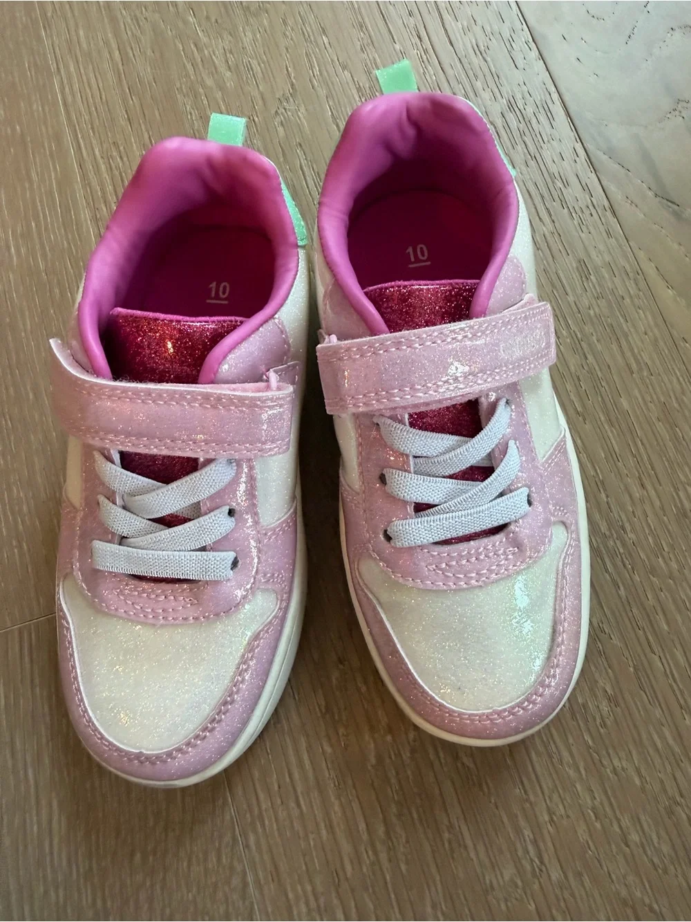 Carter’s Girls Glitter Sneakers Pink Rainbow Size 10